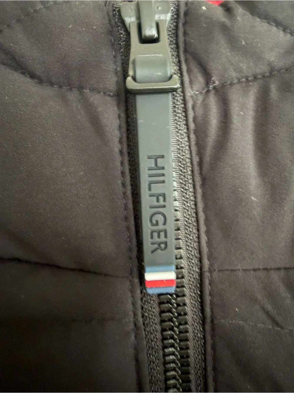 Tommy Hilfiger THFLEX Men’s Hooded Puffer Jacket Full Zip XL Black/Red NWOT